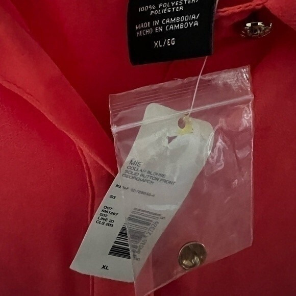 NWT Metaphor Sleeveless Peach Button Down Blouse with Collar​​​​​​​​​​​​ - Picture 3 of 5